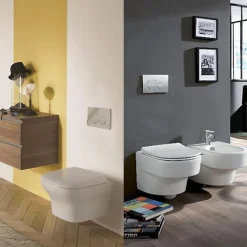Wc Suspendu|Jacob Delafon Plaque de commande , double touches rondes Chrome brillant/Blanc mat