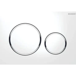 Geberit Plaque de commande WC Sigma20 double touche: blanc, chromé brillant