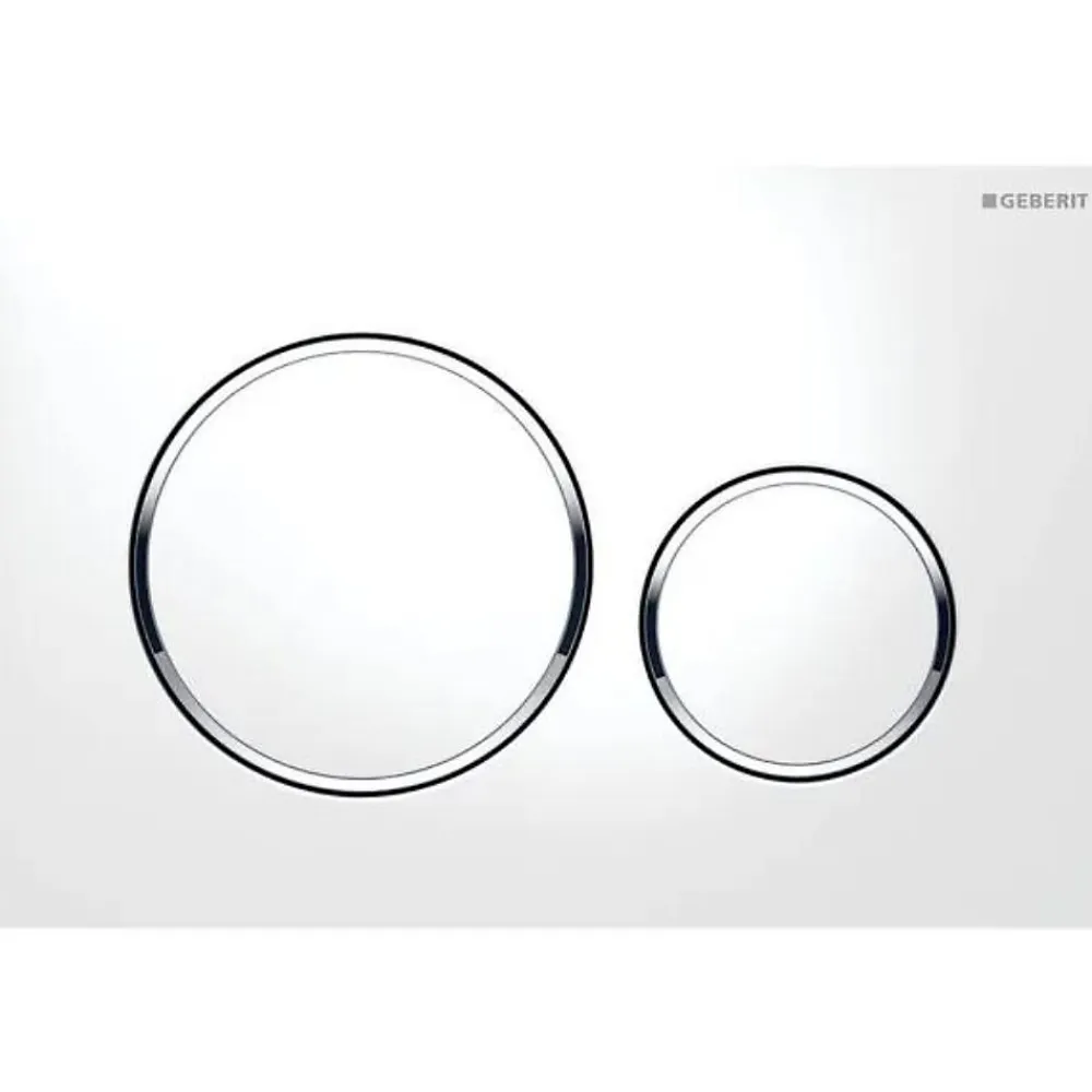 Geberit Plaque de commande WC Sigma20 double touche: blanc, chromé brillant