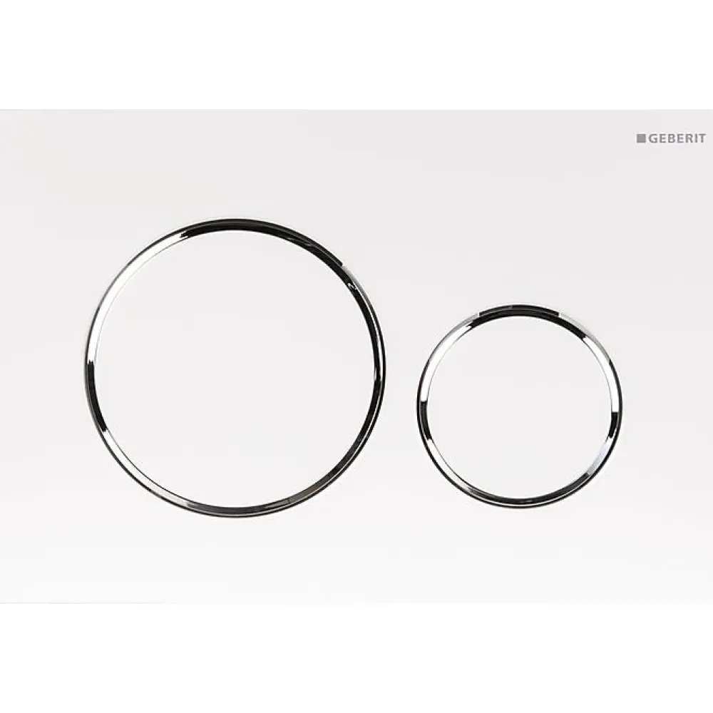 Geberit Plaque de commande WC Sigma20 double touche: blanc, chromé brillant