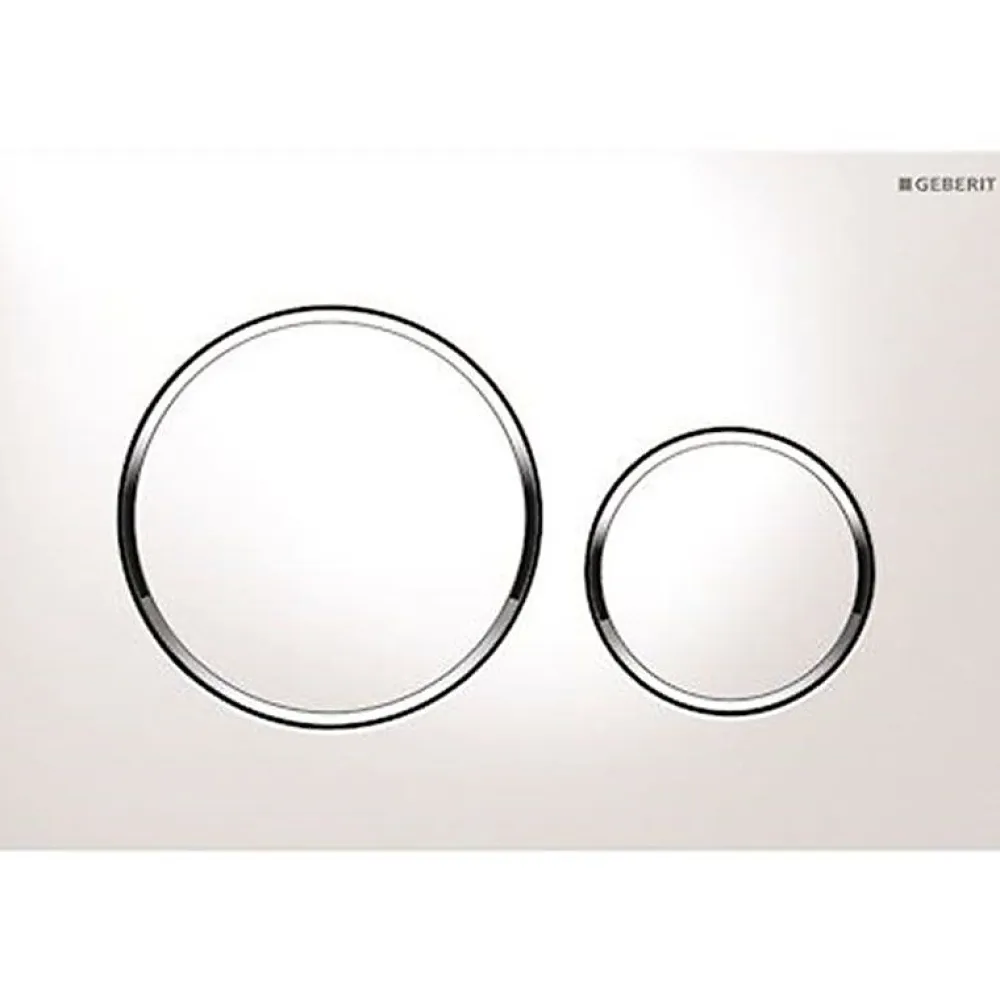 Geberit Plaque de commande WC Sigma20 double touche: blanc, chromé brillant