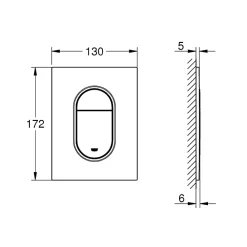 Grohe Plaque de commande WC Arena Cosmopolitan S Blanc alpin