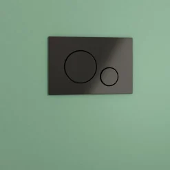 Wc Suspendu|GoodHome Plaque de déclenchement WC double touche noir mat