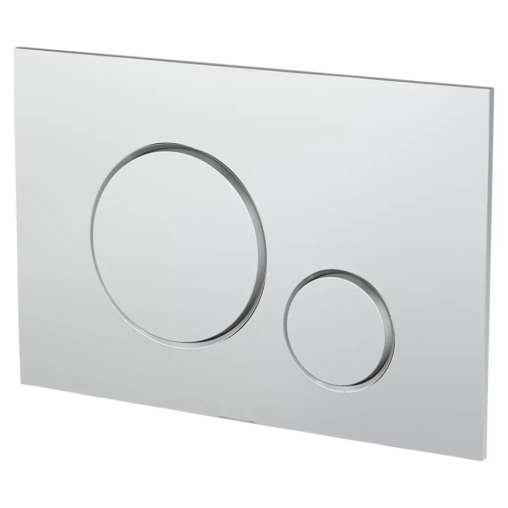 GoodHome Plaque de déclenchement WC double touche chromée