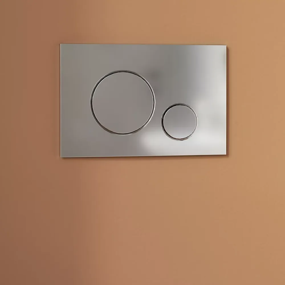 GoodHome Plaque de déclenchement WC double touche chromée