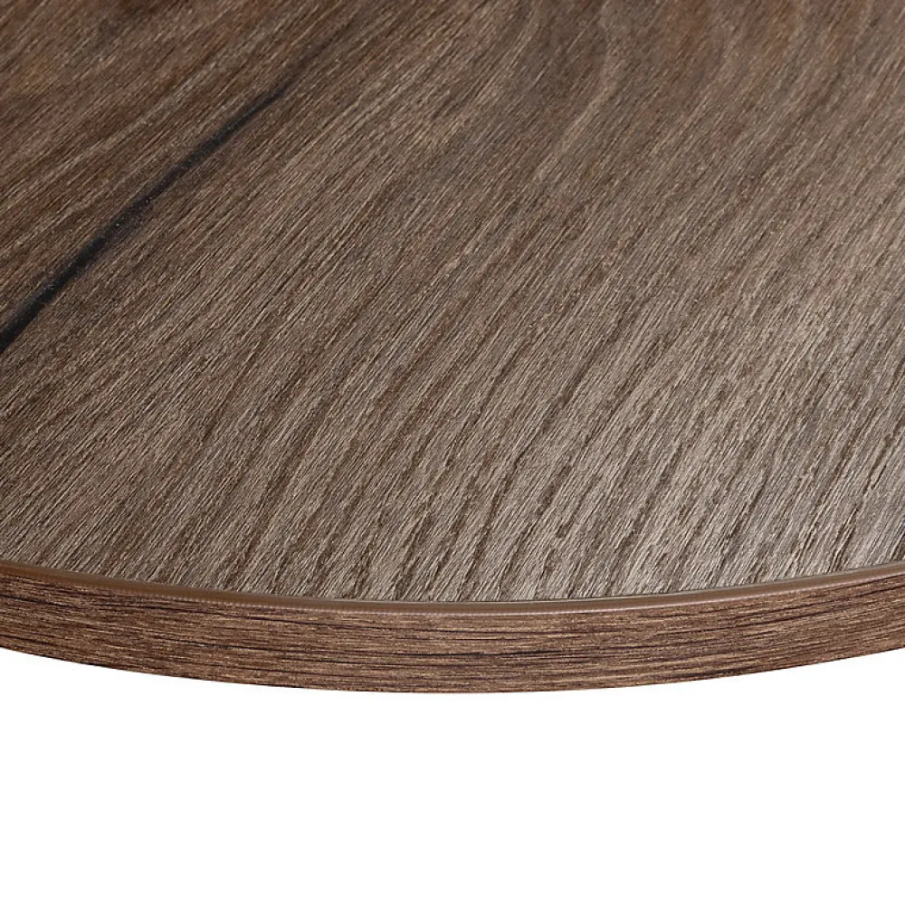 KOLM Plateau laminé chêne chocolat rond, diamètre 90 cm, pour bureau, table, table basse