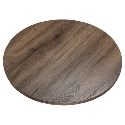 KOLM Plateau laminé chêne chocolat rond, diamètre 90 cm, pour bureau, table, table basse