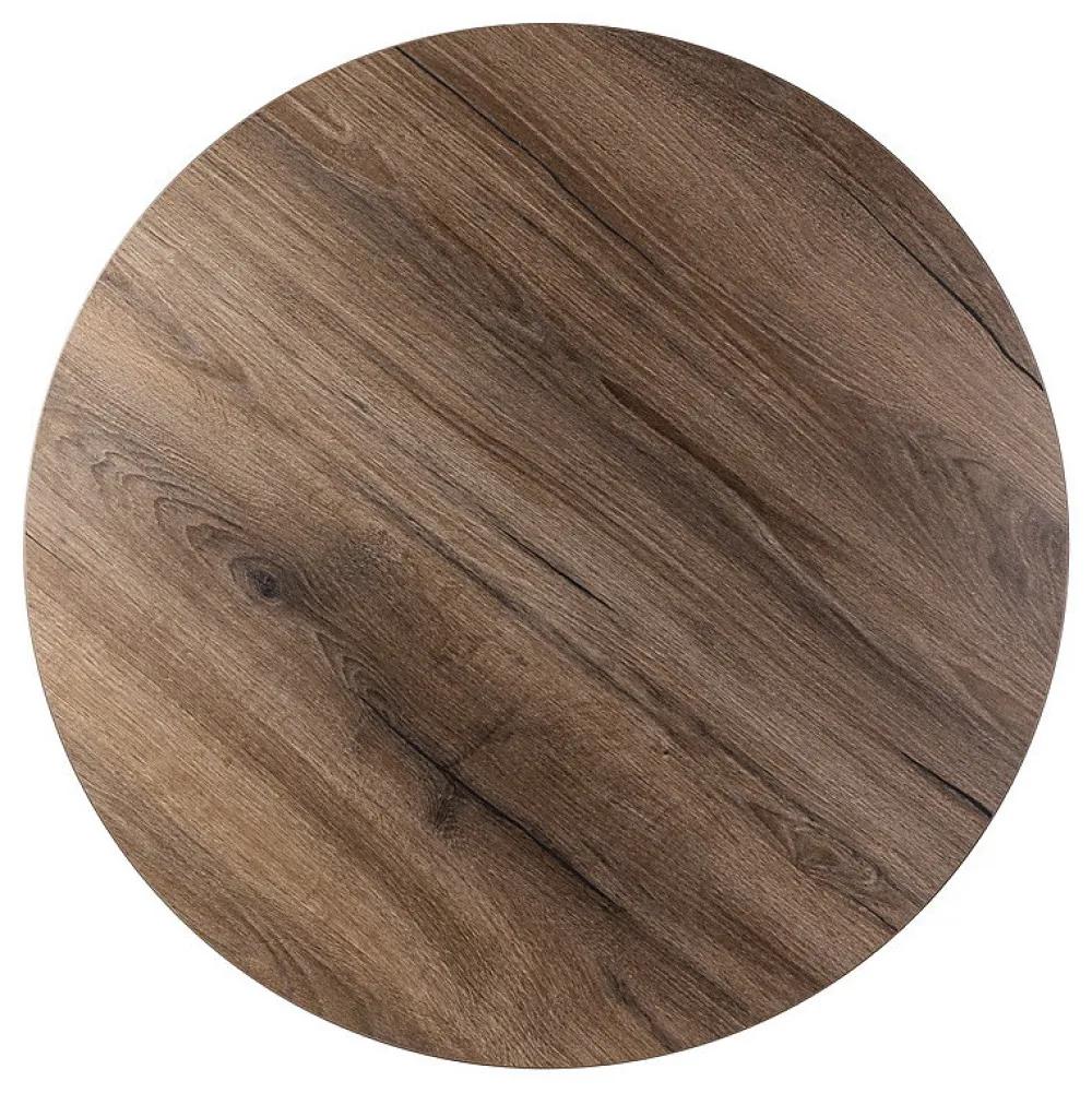 KOLM Plateau laminé chêne chocolat rond, diamètre 90 cm, pour bureau, table, table basse