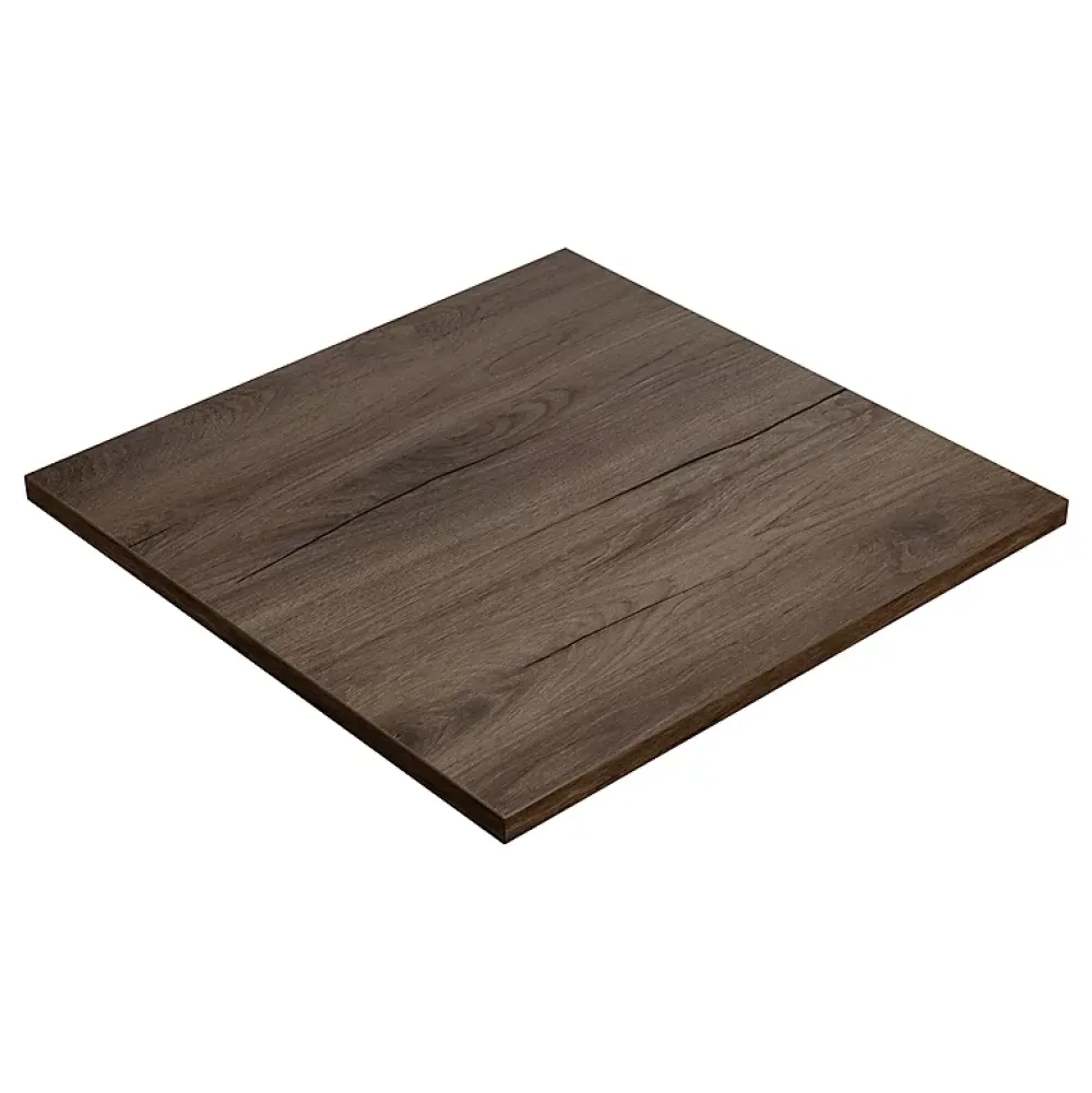 KOLM Plateau laminé chêne chocolat 68 x 68 cm pour bureau, table, table basse