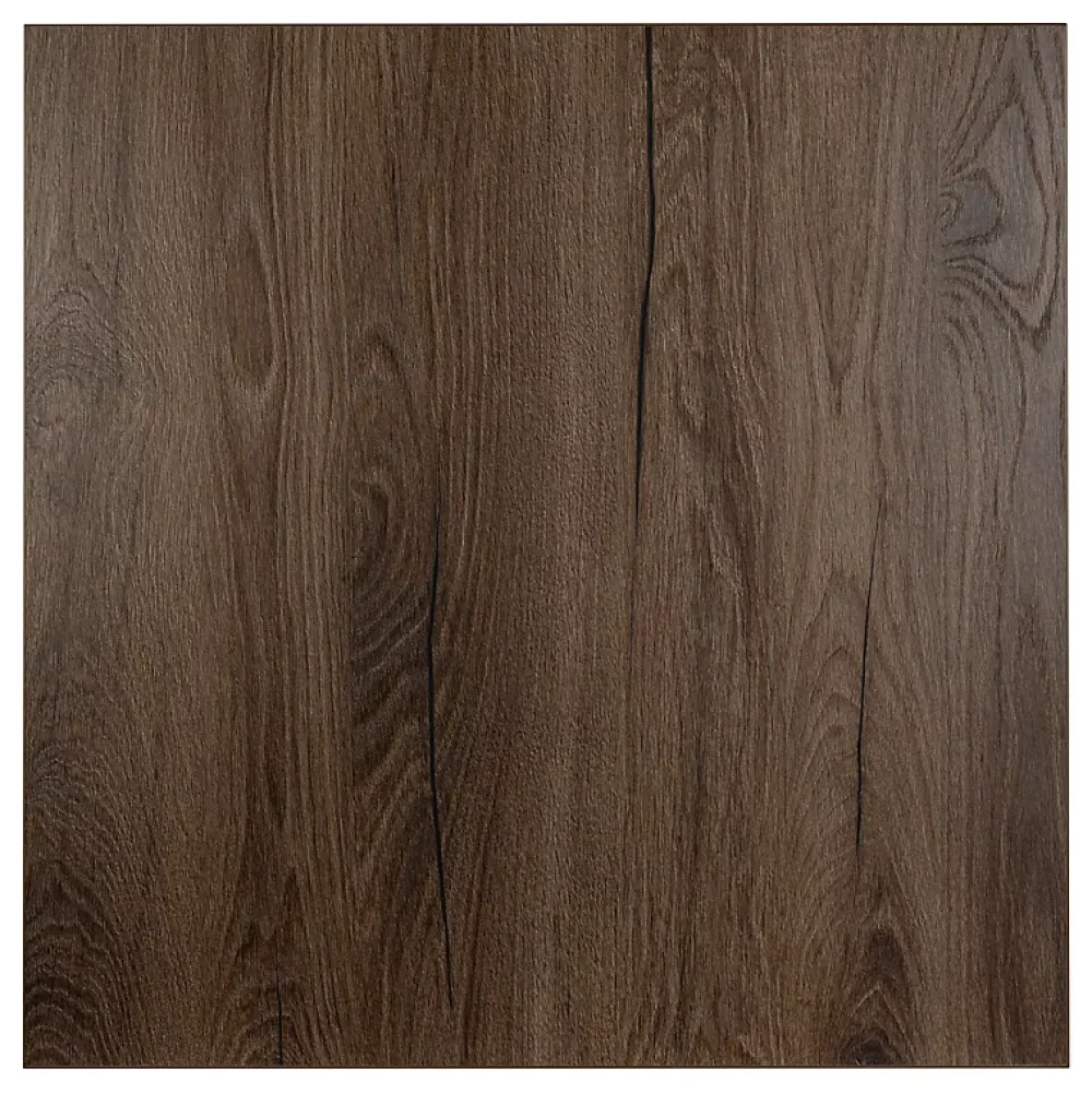 KOLM Plateau laminé chêne chocolat 68 x 68 cm pour bureau, table, table basse