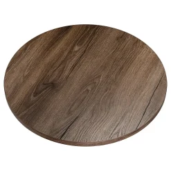KOLM Plateau laminé chêne chocolat rond, diamètre 68 cm, pour bureau, table, table basse