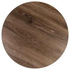 KOLM Plateau laminé chêne chocolat rond, diamètre 68 cm, pour bureau, table, table basse