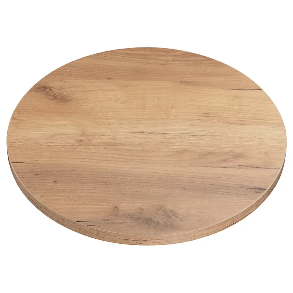 Plan De Travail Buanderie|KOLM Plateau laminé chêne craft rond, diamètre 50 cm, pour bureau, table, table basse