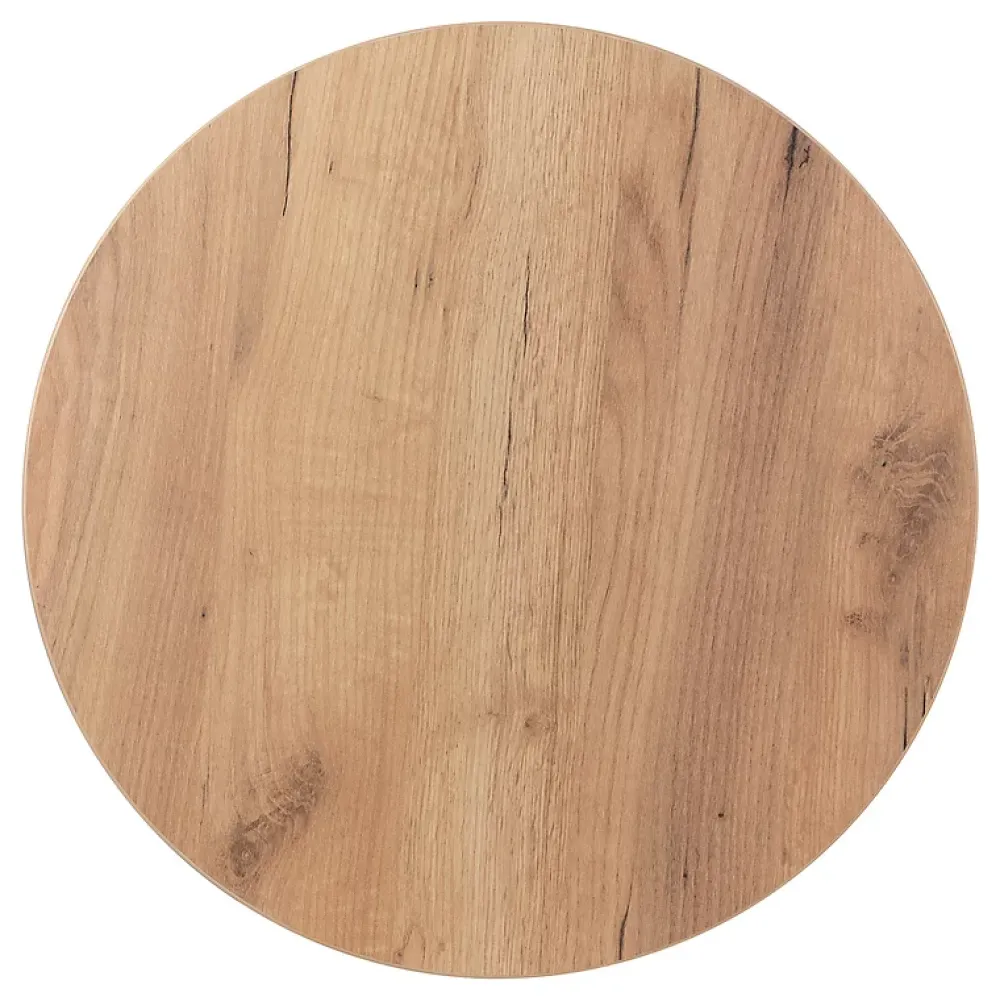 Plan De Travail Buanderie|KOLM Plateau laminé chêne craft rond, diamètre 50 cm, pour bureau, table, table basse