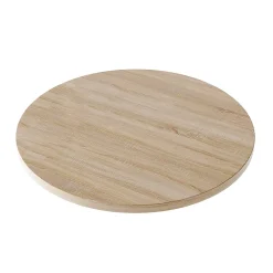 Plan De Travail Buanderie|KOLM Plateau laminé chêne sonoma rond, diamètre 50 cm, pour bureau, table, table basse