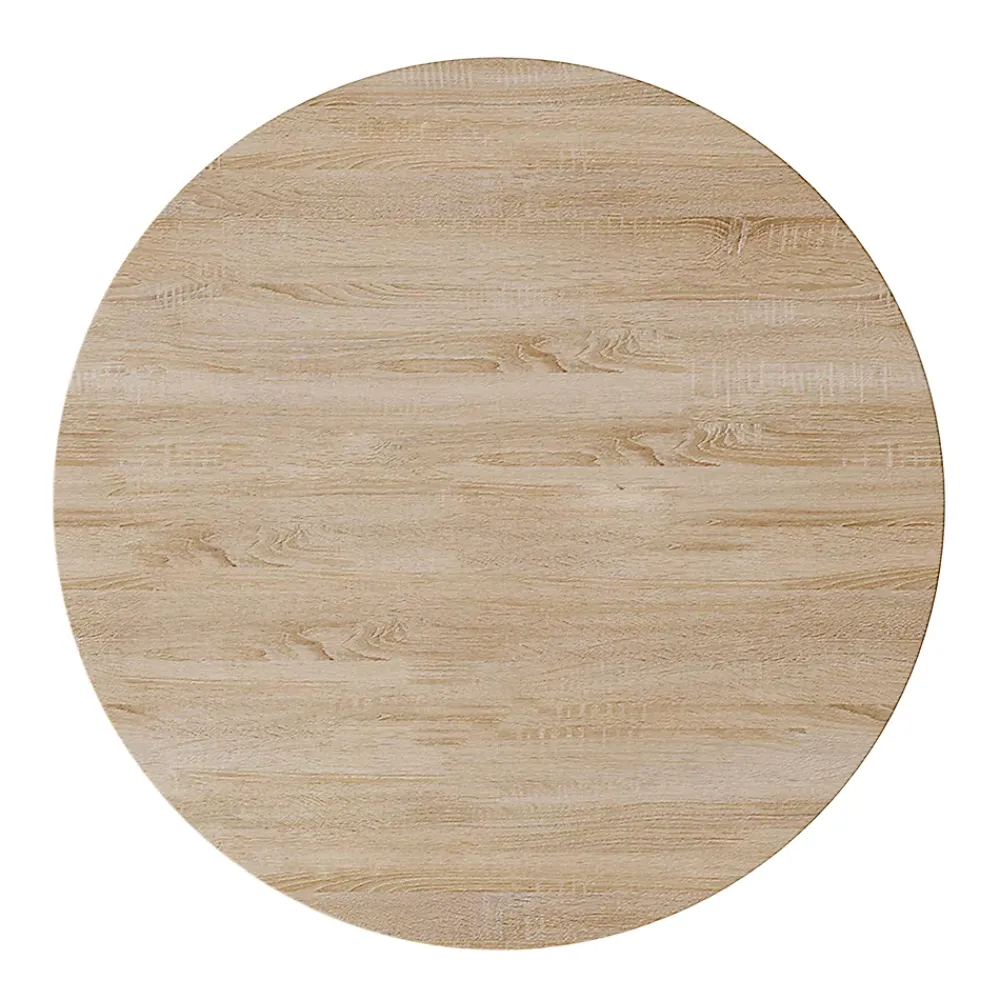Plan De Travail Buanderie|KOLM Plateau laminé chêne sonoma rond, diamètre 50 cm, pour bureau, table, table basse