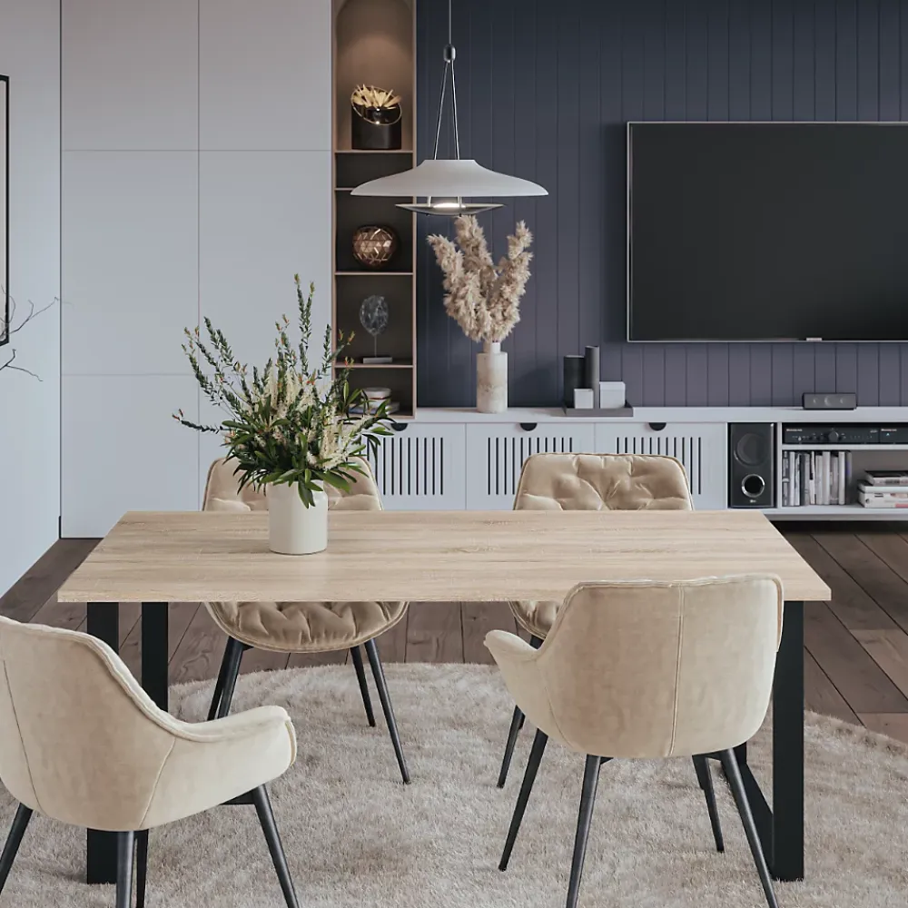 KOLM Plateau laminé chêne sonoma 120 x 80 cm pour bureau, table, table basse