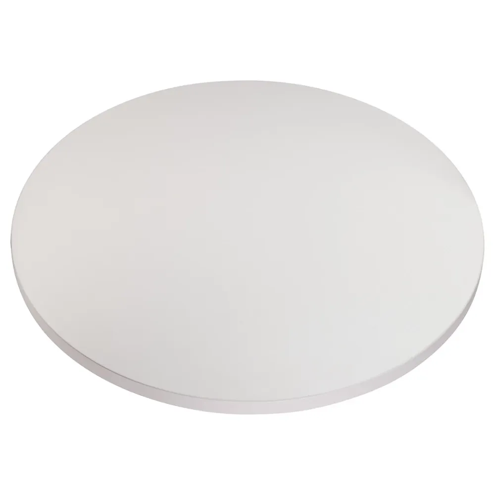 KOLM Plateau laminé gris rond, diamètre 68 cm, pour bureau, table, table basse