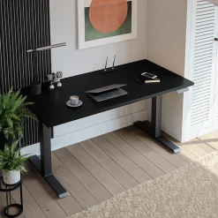 KOLM Plateau laminé noir 138 x 80 cm pour bureau, table, table basse