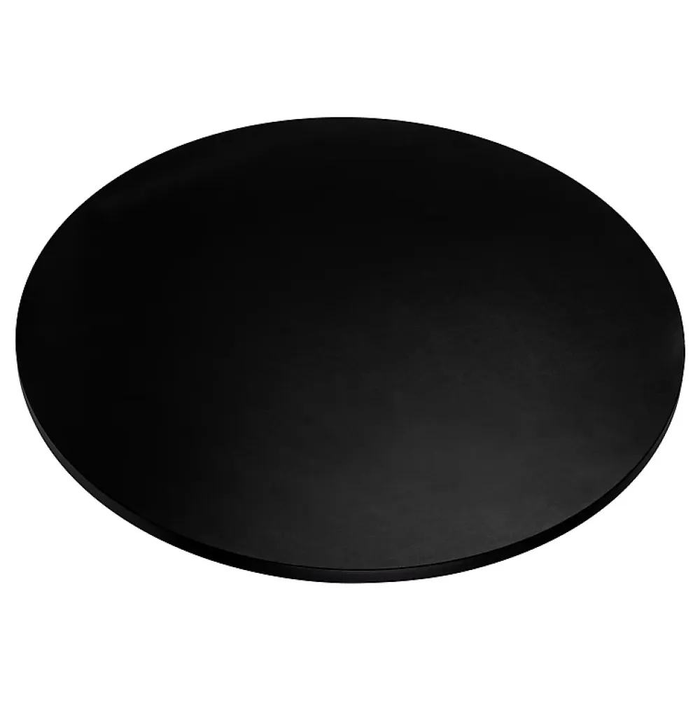 KOLM Plateau laminé noir rond, diamètre 90 cm, pour bureau, table, table basse
