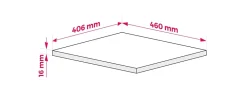 3xE Living Plateau pour armoire de salle de bain, couleur: Chêne Craft, dimensions: 40 x 45 x 1,6 cm