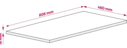 3xE Living Plateau pour armoire de salle de bain, couleur: Blanc, dimensions: 80 x 45 x 1,6 cm