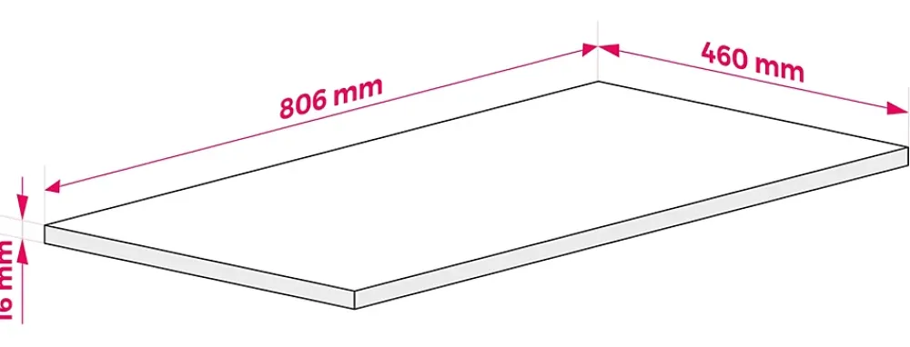 3xE Living Plateau pour armoire de salle de bain, couleur: Chêne Craft, dimensions: 80 x 45 x 1,6 cm