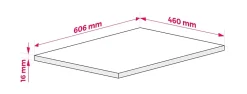 3xE Living Plateau pour armoire de salle de bain, couleur: Blanc, dimensions: 60 x 45 x 1,6 cm