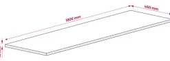 3xE Living Plateau pour armoire de salle de bain, couleur: Blanc, dimensions: 180 x 45 x 1,6 cm