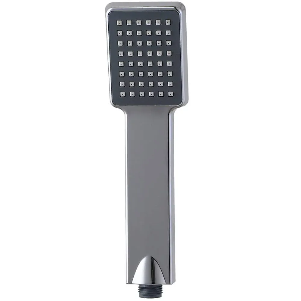 Kibath Poignée de douche manuelle 1 position carrée finition chrome poli en ABS