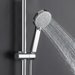 Colonne De Douche Mécanique|Kibath Poignée de douche manuelle 3 positions ALAS ronde finition chrome brillant en ABS
