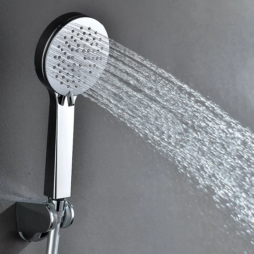 Kibath Poignée de douche ronde 3 positions NIRIA en finition chrome brillant en ABS