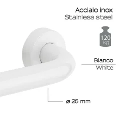 Barre D'Appui|Kiamami Valentina Poignée De Soutien Pour Handicapés 45Cm Acier Blanc Par