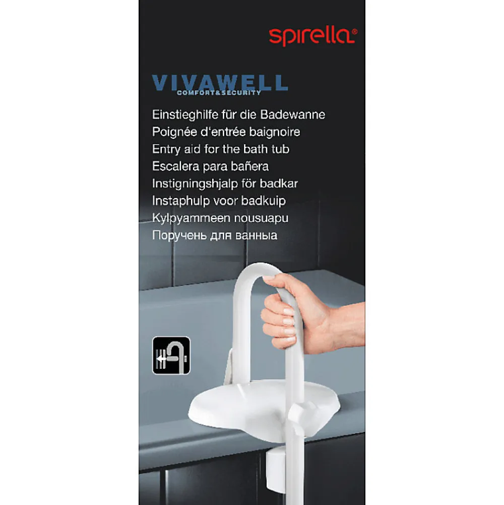 Spirella Poignée d'entrée pour le bain Acier Inox Blanc