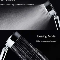 Deko Pomme de douche double face Douche Head économie d'eau ronde ABS Chrome Booster Douche haute pression Handheld douche à main