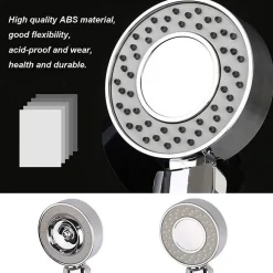 Deko Pomme de douche double face Douche Head économie d'eau ronde ABS Chrome Booster Douche haute pression Handheld douche à main