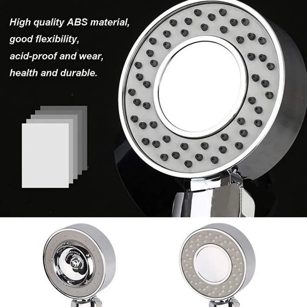 Deko Pomme de douche double face Douche Head économie d'eau ronde ABS Chrome Booster Douche haute pression Handheld douche à main