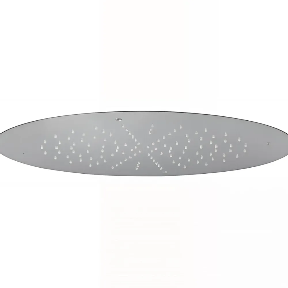 Pommeau De Douche, Flexible Et Barre De Douche|Sanindusa Pomme de douche haute à encastrer ronde inox diamètre 50cm sorties d'eau en silicone anti-calcaire Square chromé