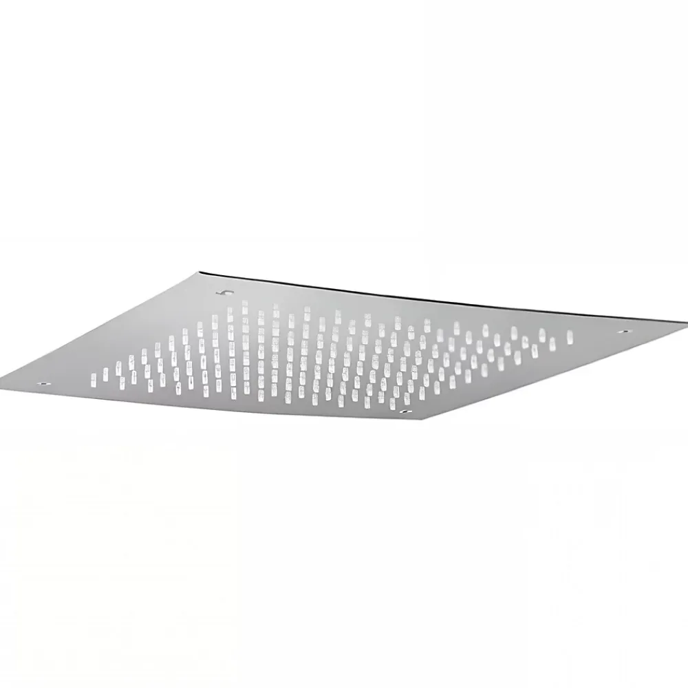 Sanindusa Pomme de douche haute à encastrer carrée inox 38x38cm sorties d'eau en silicone anti-calcaire Square chromé