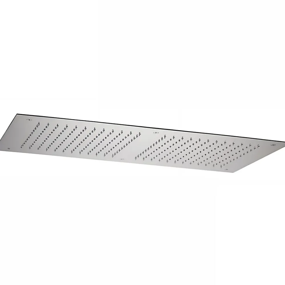 Pommeau De Douche, Flexible Et Barre De Douche|Sanindusa Pomme de douche haute à encastrer rectangulaire inox 78x38cm sorties d'eau en silicone anti-calcaire King chromé