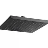 Pommeau De Douche, Flexible Et Barre De Douche|Sanindusa Pomme de douche haute carrée 20x20cm noire sorties d'eau en silicone anti-calcaire 200 Essenza couleur noir
