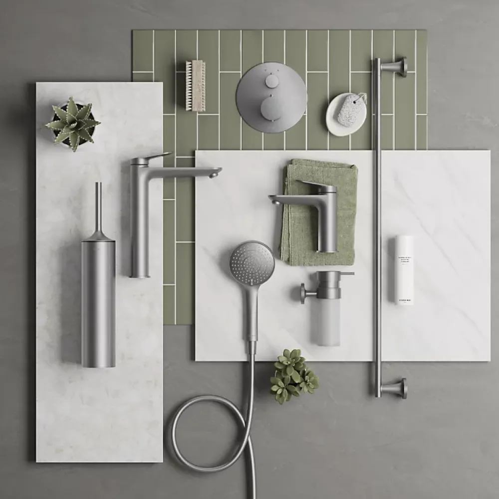 Pommeau De Douche, Flexible Et Barre De Douche|Duravit Pommeau de douche 3 jets Universal avec curseur inox brossé + flexible de douche