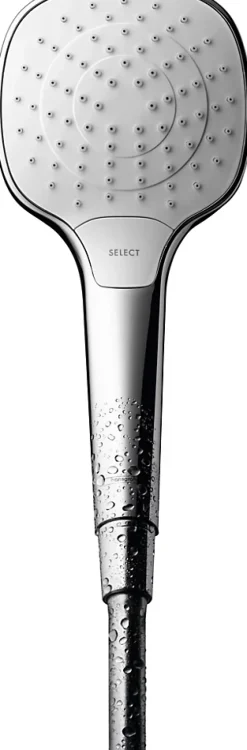 Hansgrohe Pommeau de douche 3 jets vario EcoSmart coloris blanc et chromé, MySelect E