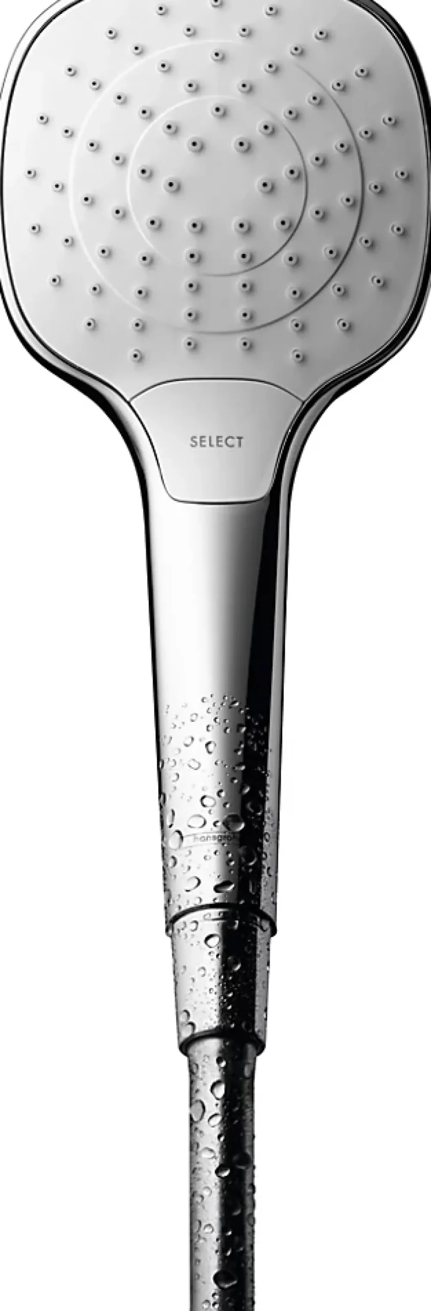 Hansgrohe Pommeau de douche 3 jets vario EcoSmart coloris blanc et chromé, MySelect E
