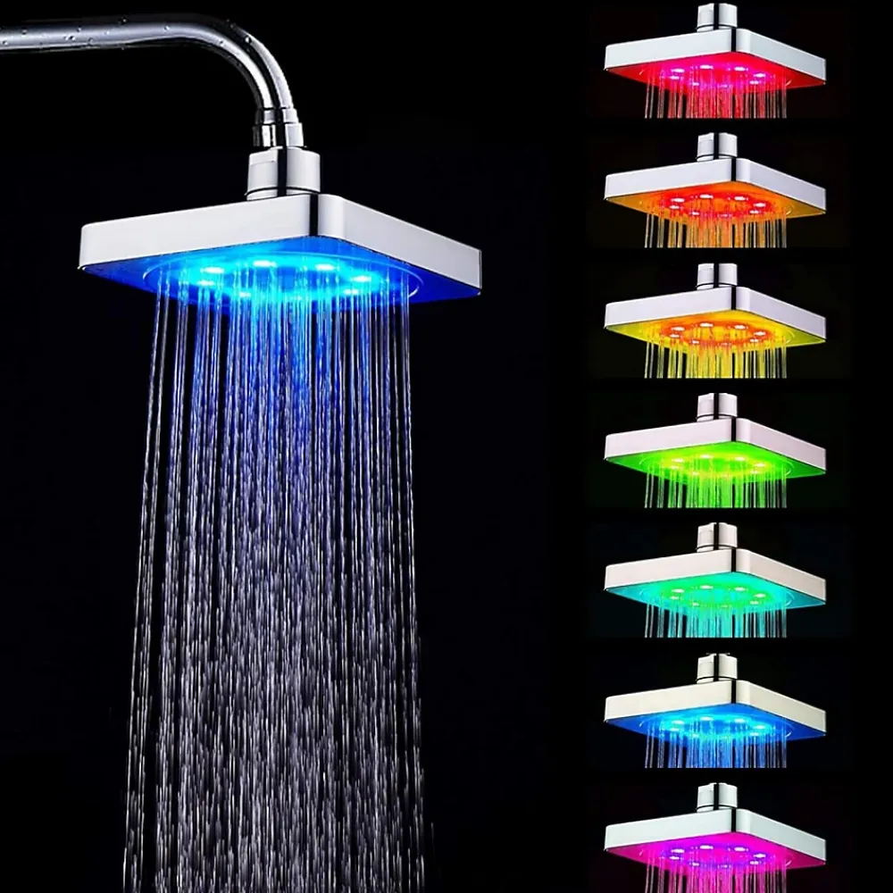 Pommeau De Douche, Flexible Et Barre De Douche|Deko Pommeau de douche à LED 7 couleurs, bain-marie lumineux et romantique