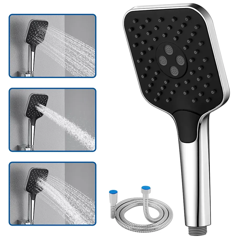 Auralum Max Pommeau de douche avec 3 modes de jet Pomme de douche + 1.5m flexible Kit de douche