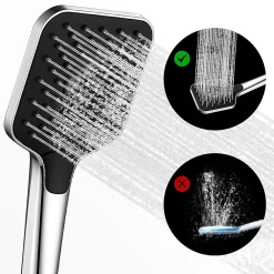 Auralum Max Pommeau de douche avec 3 modes de jet Pomme de douche + 1.5m flexible Kit de douche