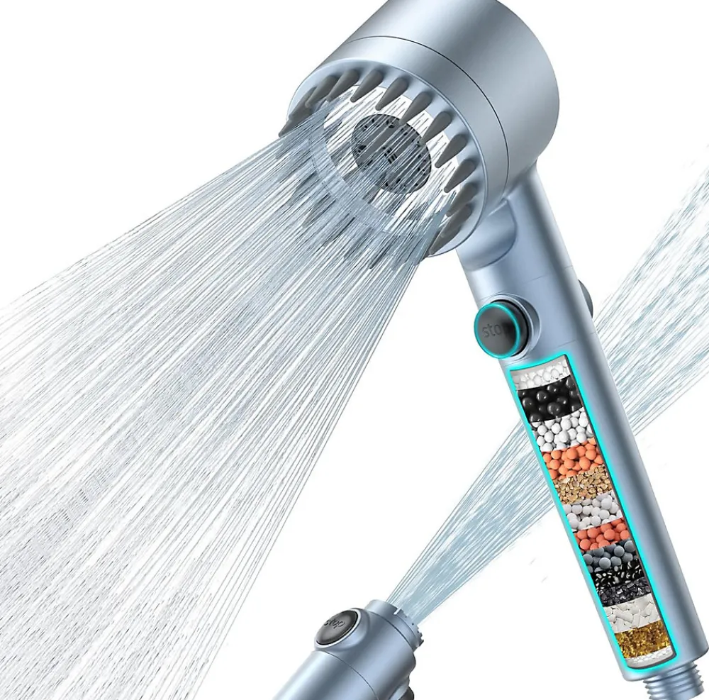 Vendos85 Pommeau de douche bleu haute pression 4 modes