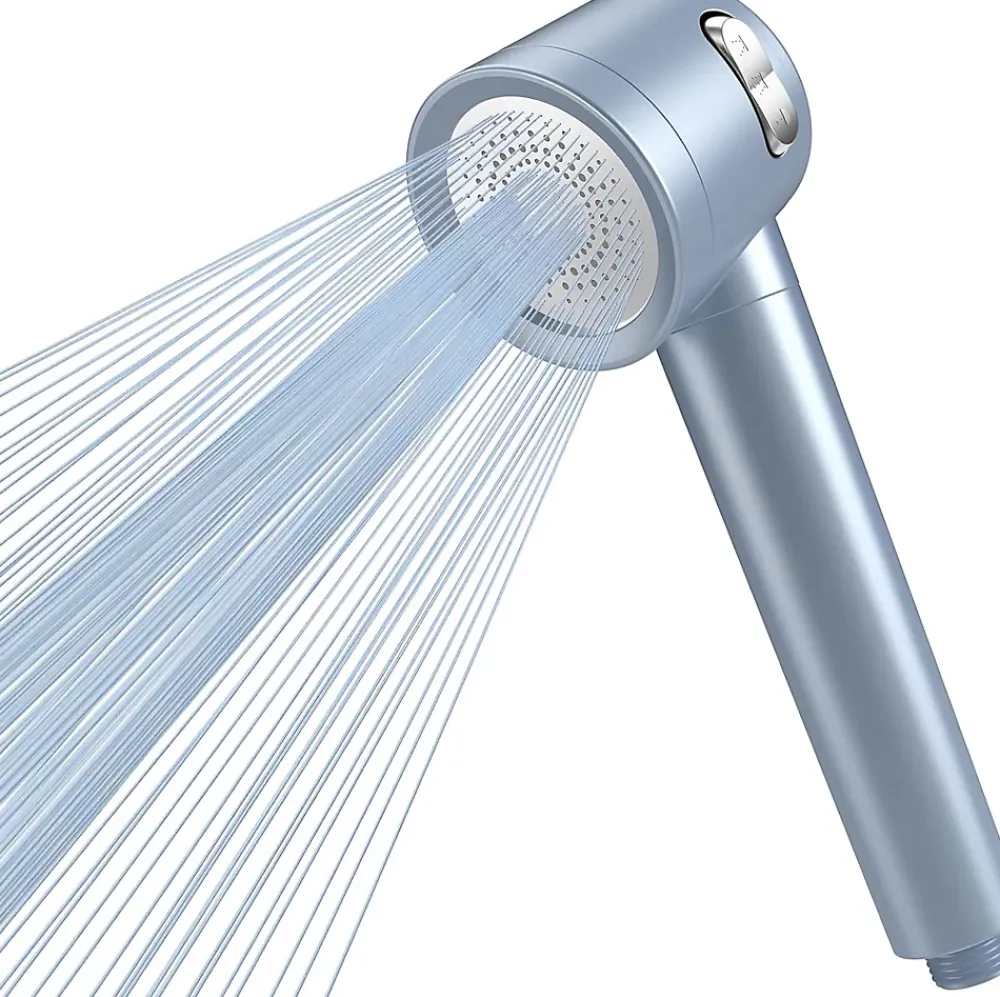 Vendos85 Pommeau de douche bleu haute pression 3 jets filtré