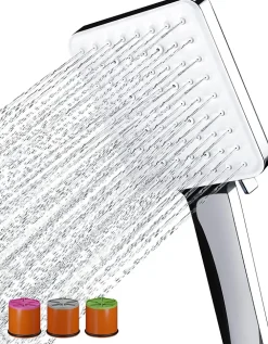Pommeau De Douche, Flexible Et Barre De Douche|Vendos85 Pommeau de douche carré économiseur d eau 6jets
